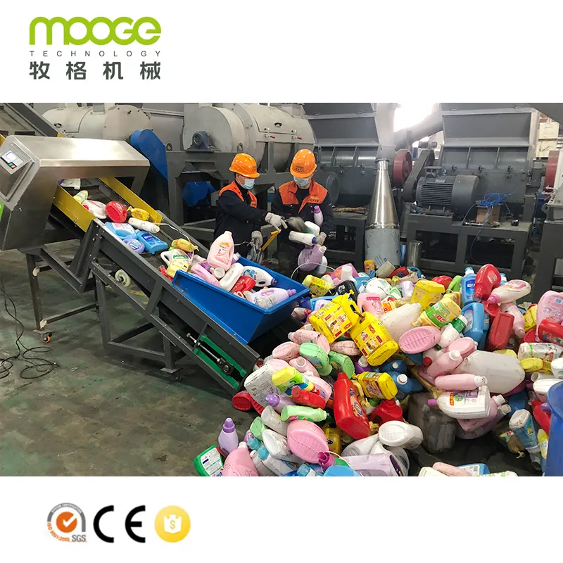 Canton Fair Plastic Washing Recycling Production Line PP PE Bottle Waste Recycling Plant Machine