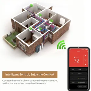 Termostato inalámbrico con Wifi, termostato de habitación programable con pantalla táctil, HVAC, Google Home