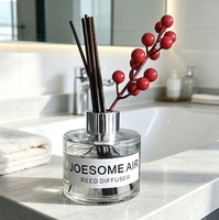 Diffuseur de parfum d'ambiance de luxe avec logo personnalisé et marque privée, flacon en verre, diffuseur à bâtonnets, OEM ODM, désodorisant d'ambiance