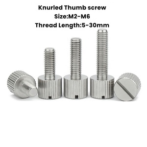 304 thép không gỉ M2 M2.5 M3 M4 M5 <span class=keywords><strong>M6</strong></span> x 5mm đến 50mm Chiều dài sợi tay điều chỉnh dòng bu lông có rãnh đầu vít ngón tay cái - Product Image 2