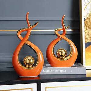 ديكور المنزل ضوء فاخر السيراميك النحت المتزايد الحرف اكسسوارات المنزل زخرفة الديكور ل غرفة مكتب أثاث الهدايا - Product Image 5