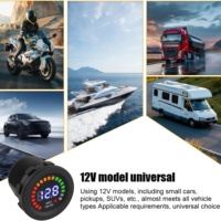 Voltímetro Digital LED de 12V CC, Monitor de Voltaje de Batería Redondo, Universal para Auto, Motocicleta, Barco