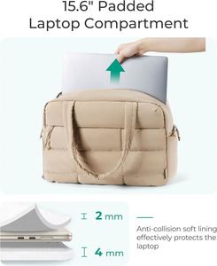 Wholesale Factory Custom Waterproof Soft Nylon Fluffy Quilted Gym Handbag Outdoor Puffer Travel Tote <b>Bag</b> with Shoe <b>Compartment</b> - Product Image 6