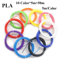 50M PLA 3D-printpenfilament 10 kleuren geurloos veilig plastic 1,75 mm diameter educatief dierenontwerp