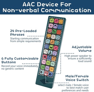 Appareil AAC pour l'autisme avec 6 boutons d'enregistrement, voix interchangeable homme/femme, aide à la communication alternative - Product Image 3