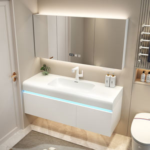 Meuble-lavabo mural moderne en contreplaqué laqué, résistant à l'eau et écologique, certifié CE, haute qualité, prix bas, direct usine - Product Image 1