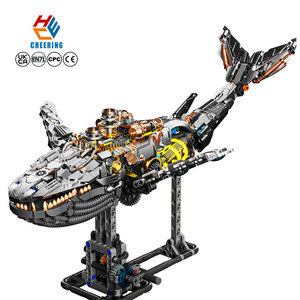 Baleine mécanique avec support lumière vie marine créative MOC Puzzle briques assembler en plastique bloc de construction ensemble enfants jouet 13059 - Product Image 1