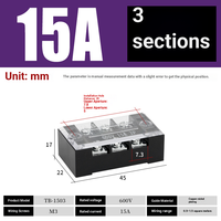 Bornier de connexion fixe en laiton à 5 positions série TB, 15A 600V, connecteur automobile TB-1505 pour usage industriel
