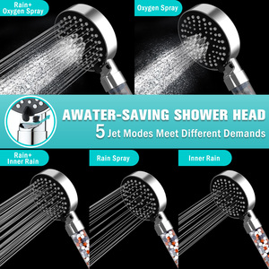 Filtre universel pour salle <span class=keywords><strong>de</strong></span> bain contre l'<span class=keywords><strong>eau</strong></span> dure, pomme <span class=keywords><strong>de</strong></span> <span class=keywords><strong>douche</strong></span> à 5 modes <span class=keywords><strong>de</strong></span> jet, haute pression, pour éliminer le chlore résiduel - Product Image 2