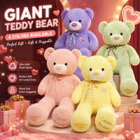 Ours en peluche géant personnalisé pour la Saint-Valentin, jouet en peluche, animal en peluche, broderie cœur d'amour, 4 couleurs, cadeau pour amoureux, vente en gros OEM