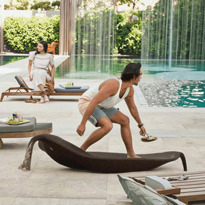 Silla de Playa de Ratán Impermeable de Diseño Moderno y Duradero de Alta Gama, <span class=keywords><strong>Tumbona</strong></span> de Plástico para Parque, Hotel, Piscina, Uso Recreativo - Product Image 1
