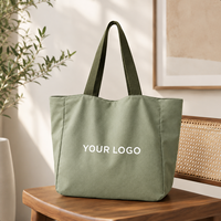 Sacs fourre-tout en toile de coton recyclé imprimés en sérigraphie avec logo couleur personnalisé, poignées en toile, grande taille, ouverture supérieure, pour le shopping