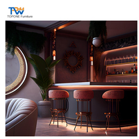 Comptoir de bar de restaurant rond moderne de luxe avec des designs personnalisables, matériau en surface solide coréen pour bar à domicile et utilisation hôtelière