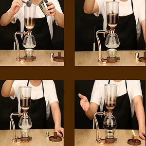 Rétro Siphon Pot Court Siphon Siphon Cafetière Pot En Verre Siphon Sous Vide Pratique <span class=keywords><strong>Machine</strong></span> À Café <span class=keywords><strong>Filtre</strong></span> Réutilisable Facile à nettoyer - Product Image 5