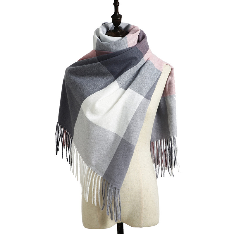 Ins hot selling quality Soft Pashmina Scarf other Scarves Plain Tassel Cashmere winter scarf For Women