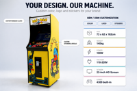 Machine de jeu d'arcade verticale classique rétro personnalisable en bois et acrylique, à monnayeur, jeu LUCK, 1-2 joueurs, prise universelle anglaise