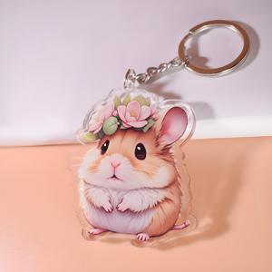 HanXin Porte-clés en acrylique durable avec fermeture magnétique Porte-clés de voiture avec lanière Anime et dessin animé Porte-clés en plastique imprimé UV