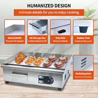 Plaque de cuisson électrique portable professionnelle antiadhésive en acier inoxydable pour restaurant et extérieur