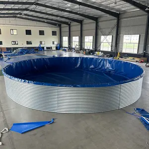 Su ürünleri rezervuar balık tankı PVC branda astar galvanizli çelik yağmur su depolama tankı