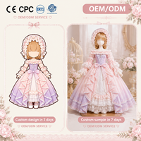 Robe de poupée Rococo sur mesure à l'échelle 1/4 1/6, style cour, avec dentelle dégradée, tenue de poupée de luxe, robe de bal pour poupée, vêtements de poupée