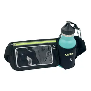 Running Belt Fanny Pack Adjustable Running Waist Pack Bag with Water Bottle Holder Unisex Sport Pouch Belt