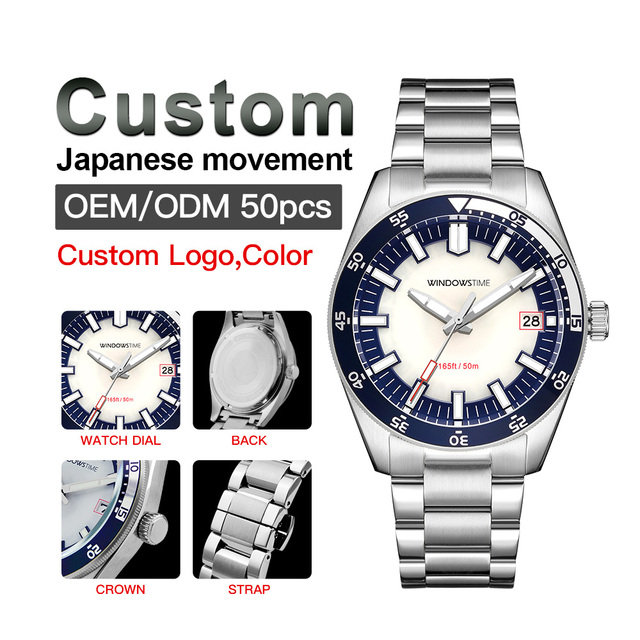 OEM ODM Stainless Steel Case Simple Pointer Customize Private Label Custom Logo Brand Waterproof Luxury Men Watch Manufacturer
