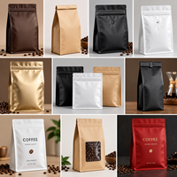 Sac à café anti-lumière brun foncé avec fermeture éclair, qualité alimentaire, pour emballage de café, fabriqué par ECO Manufacturer