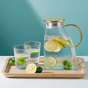 <span class=keywords><strong>Carafe</strong></span> <span class=keywords><strong>en</strong></span> <span class=keywords><strong>verre</strong></span> borosilicate pour réfrigérateur avec couvercle <span class=keywords><strong>en</strong></span> acier inoxydable, pichet à eau <span class=keywords><strong>en</strong></span> <span class=keywords><strong>verre</strong></span> avec poignée, unité d'organisation de cuisine - Product Image 5