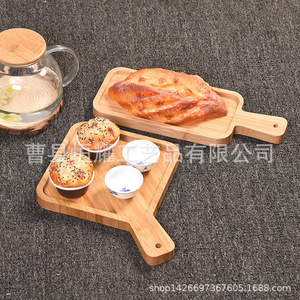 Plateau de service en bambou avec poignées, forme carrée, pour pizza, petit-déjeuner, pique-nique en plein air, usage domestique, personnalisable - Product Image 3