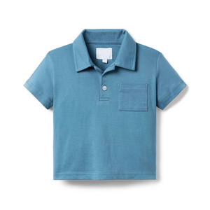 เสื้อโปโลเด็กผ้าฝ้ายวินเทจ แขนสั้น มีกระเป๋าหน้าอก สีซีดจาง สัมผัสนุ่ม สไตล์เรโทร ลำลองสำหรับฤดูร้อน ไซส์ใหญ่ - Product Image 1