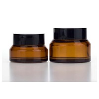 10ml 20ml 30ml 50ml Pot de crème en verre cosmétique vert brun ambré avec couvercle Pot en verre à large bouche noir mat