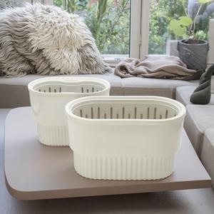 <span class=keywords><strong>Maceta</strong></span> Nórdica Blanca Ecológica de Plástico PP con Doble Orificio y <span class=keywords><strong>Autorriego</strong></span>, Diseño Simple de Doble Capa Engrosada para Orquídeas de Jardín - Product Image 3