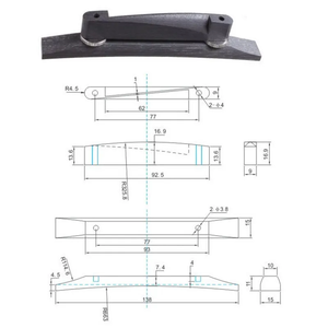 Puente de guitarra de jazz de madera de ébano para guitarra archtop, accesorios y piezas para guitarra de jazz - Product Image 5