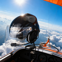 Casque d'Aviation PNR avec Micro-Casque Pilote, Casque de Parapente Anti-Bruit pour Paramoteur & Accessoires de Parachutisme