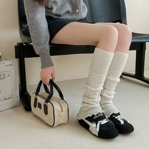 Nouveaux chauffe-jambes en tricot torsadé pour femmes, bord à volants, doux, extensibles, mi-mollet, pour usage quotidien, légers, confortables, chauffe-jambes tendance pour l'hiver - Product Image 2