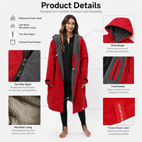 Peignoir de bain imperméable en microfibre polaire, poncho de surf doublé, peignoir de bain pour homme et femme, séchage rapide