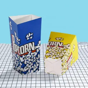 KinSun scatole di Pop Corn usa e getta a buon mercato all'ingrosso che imballano la scatola di Popcorn di carta stampata personalizzata di moda