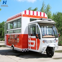 Chariot alimentaire électrique multifonctionnel à 3 roues, camion de vente de collations mobile, kiosque de rue pour le petit-déjeuner et le barbecue