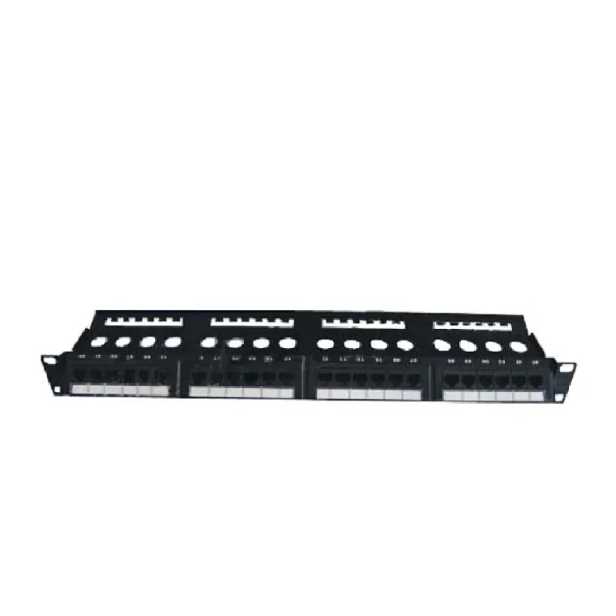 Panneau de raccordement plaqué or Cat6 à 45 degrés, 24 ports, 6U, 2 pièces