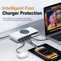 Station de charge 2pd 4 ports 72w avec type-c et 2 ports USB, QC et PD, matériau ignifuge pour PC