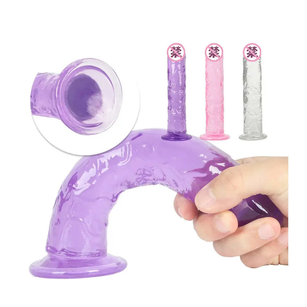 Venta al por mayor personalizada XXL silicona realista pene juguetes sexuales Crystal Jelly Dildo pene masajeador consoladores para Mujeres Hombres masturbadores
