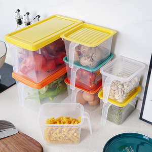 Food <b>Storage</b> Containers Rectangle Transparent Plastic With Clip On <b>Lid</b> For Fridge Fruit Vegetable <b>Storage</b> - Product Image 2