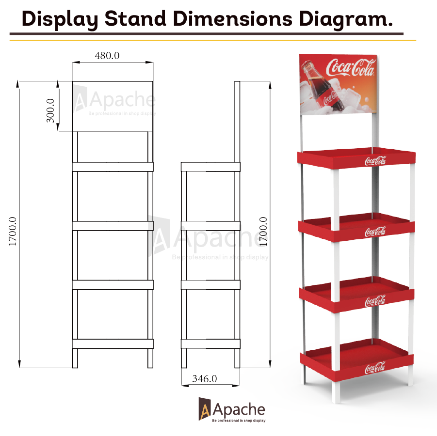 Beviis Custom Light Duty Plastic Floor Standing Beverage Display Rack Cola Bottle Stand for Supermarket Retail Stores — view 2