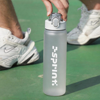 Bouteille d'eau écologique de 760 ml, sans BPA, anti-fuite, couleur et logo personnalisés, avec corde et bouchon à bouton-poussoir pour adultes, camping, sport