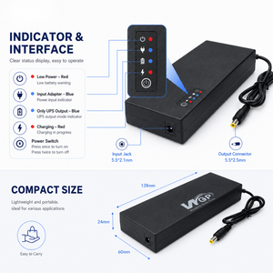 Alimentatore di Backup Portatile WGP, Mini <span class=keywords><strong>UPS</strong></span> Online DC 12V 3A <span class=keywords><strong>per</strong></span> Telecamere CCTV, Mini PC Desktop, Inverter - Product Image 3