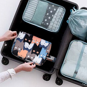 حقيبة سستة نايلون مصنوعة من البوليستر والنايلون بتصميم مخصص ومزينة بمكياج للسفر - Product Image 6