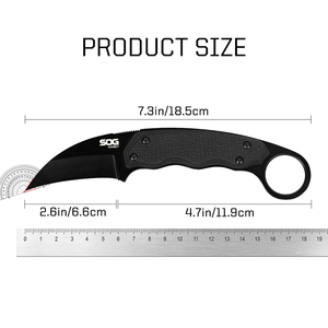 Couteau de survie SOG GB1002-CP Gambit Blackout Full Tang, lame fixe de 2,6 pouces, étui en nylon rigide, clip de ceinture réglable, noir - Product Image 5