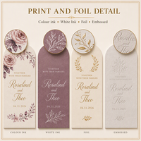 Carte d'invitation de mariage personnalisée en gros, carte de menu imprimée en forme d'arche, marque-place, panneau de table, estampage à chaud, OEM ODM