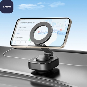 CARFU Vacuum Suction Magnetic Car Phone Mount N52 Holder 360. <b>Foldable</b> Compact Dashboard <b>Desk</b> <b>Wall</b> Stand - Product Image 2