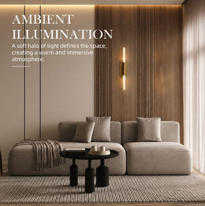 Applique murale LED moderne de luxe, double tube en verre dépoli, laiton brossé, pour villa, appartement, hôtel, éclairage mural intérieur - Product Image 1